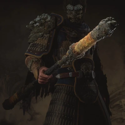 Cloud-Patterned Stone Staff